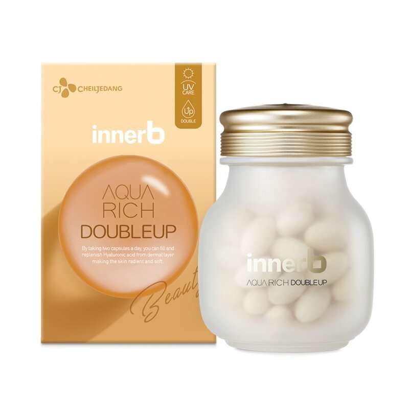 Viên uống cấp nước tăng độ ẩm cho da và bổ sung collagen giúp da sáng mịn Innerb Aqua Rich Double Up Hộp 600mg x 56 viên
