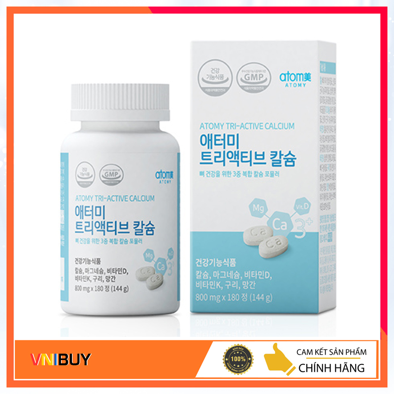 Viên uống Canxi thực vật Atomy Tri-Active Calcium Hàn Quốc hộp 120 viên