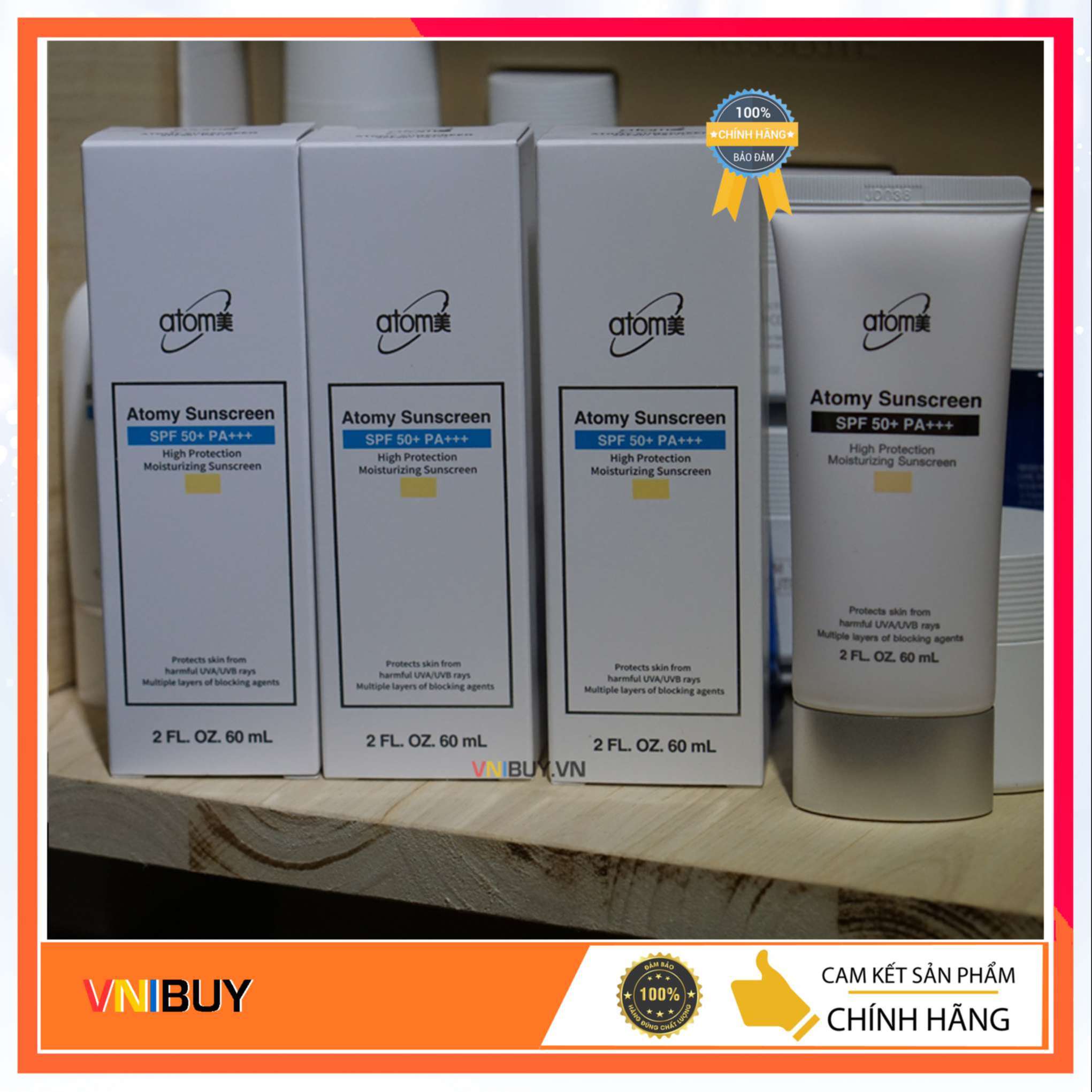 3 x Kem chống nắng Hàn Quốc Atomy Sunscreen SPF50+ PA+++ màu da