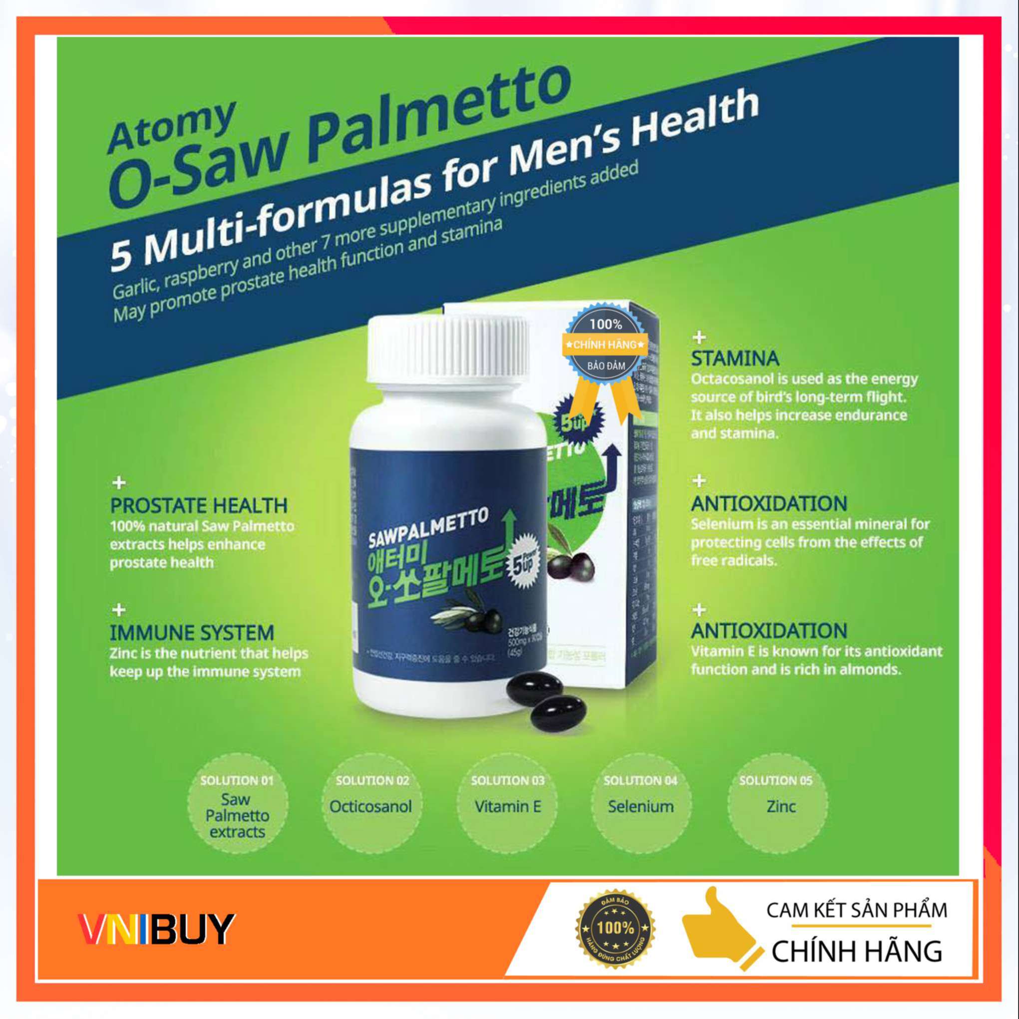 Viên uống Tăng Cường Sinh Lực Nam Hàn Quốc Atomy Saw Palmetto 90 viên