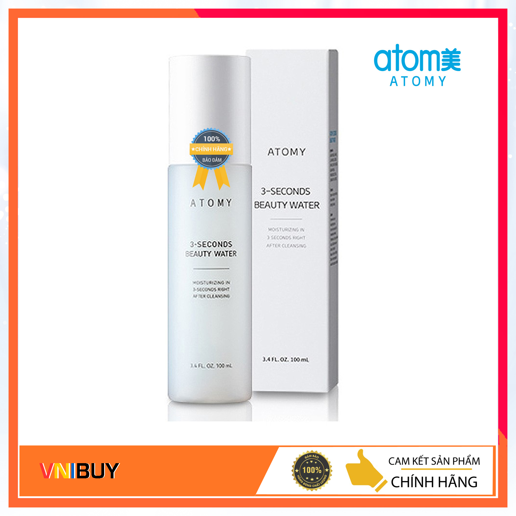 Xịt khoán nguyệt quế dưỡng ẩm giúp da mềm mai và căng bóng của Hàn Quốc Atomy 3 Seconds Beauty Water 100ml